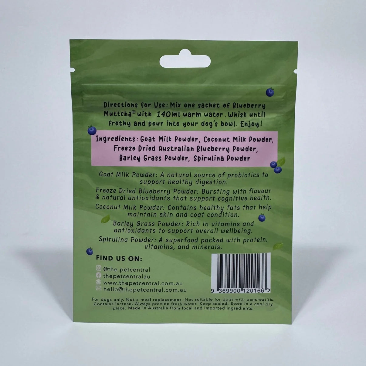 Blueberry Muttcha® - Doggie Matcha Blueberry Latte