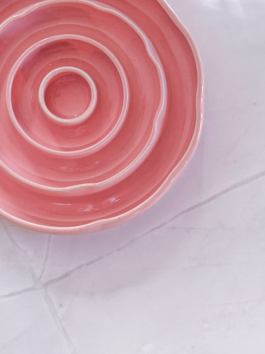 Pink Unique Petal Medium Slow Feeder