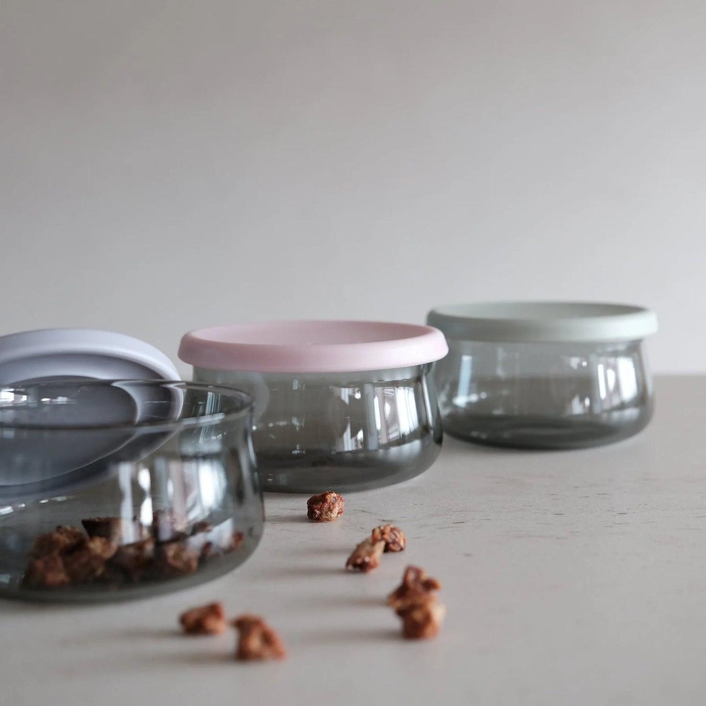 Tinted Glass Treat Jars