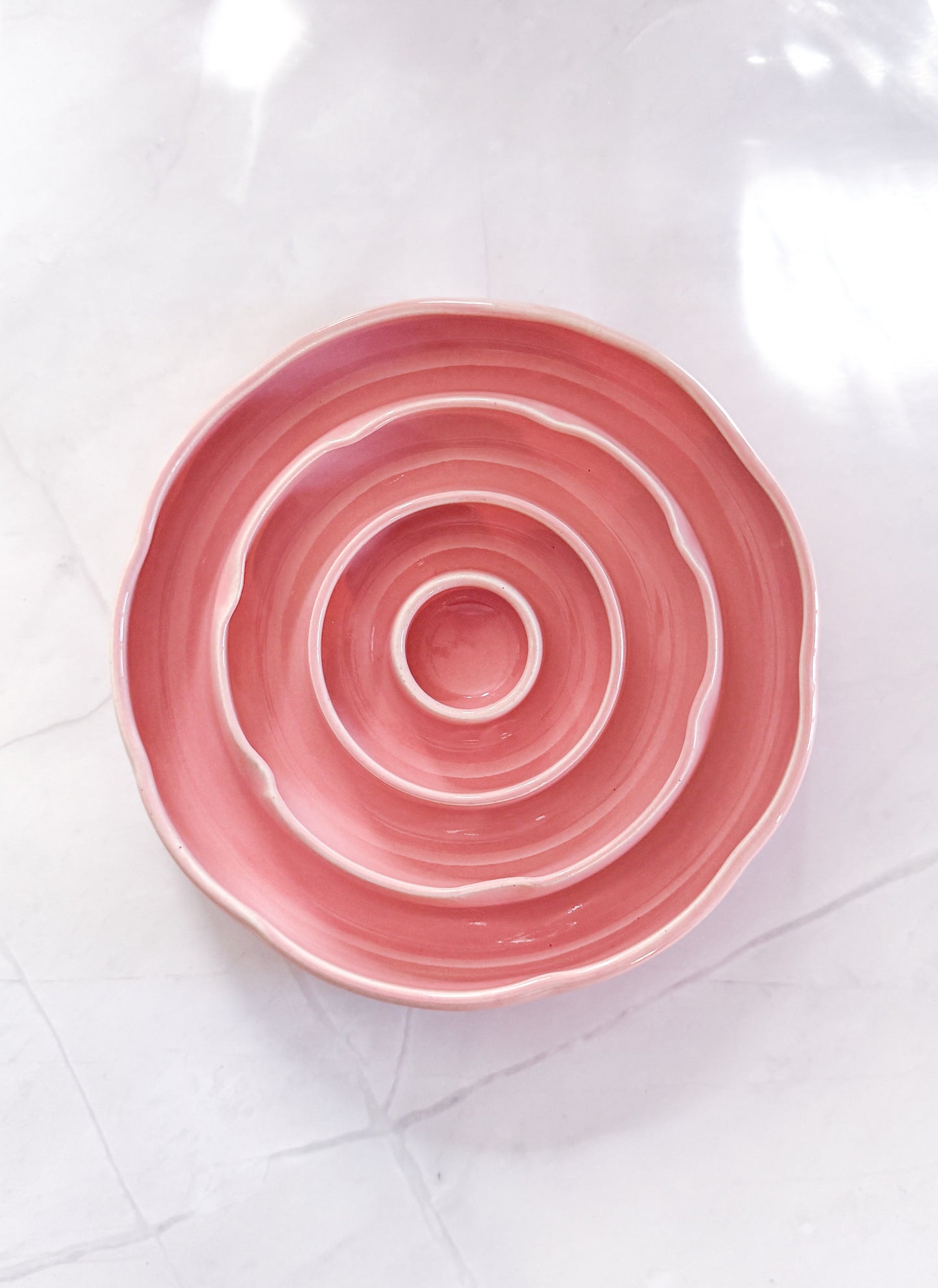 Pink Medium Unique Petal Medium Slow Feeder