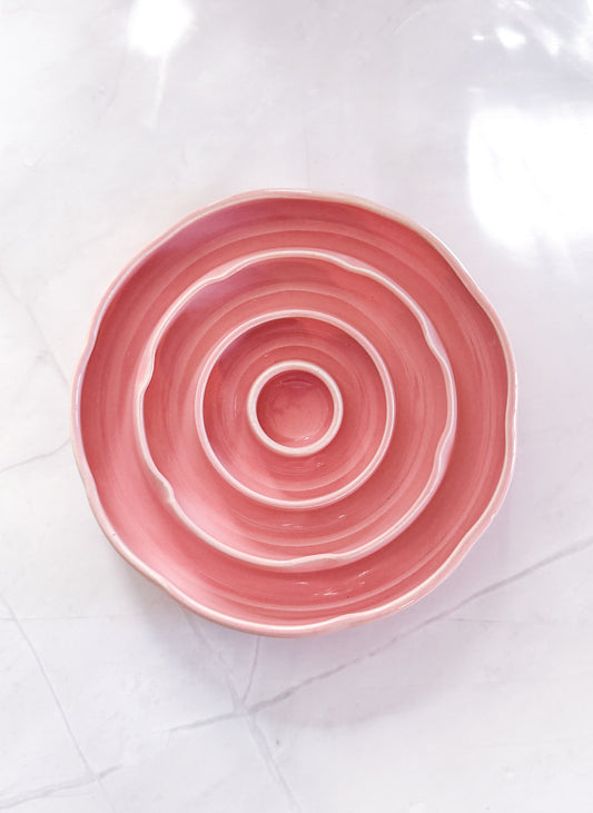 Pink Medium Unique Petal Medium Slow Feeder