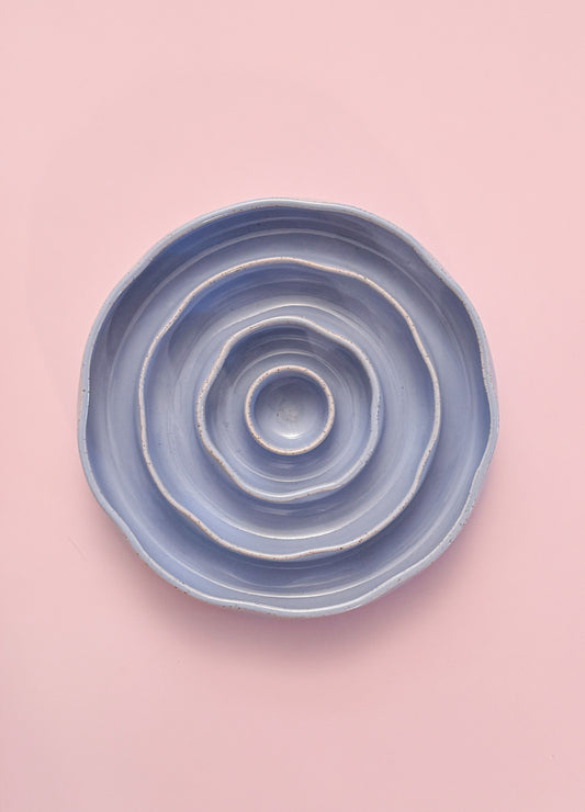 French Blue Lavender Medium Unique Petal Slow Feeder