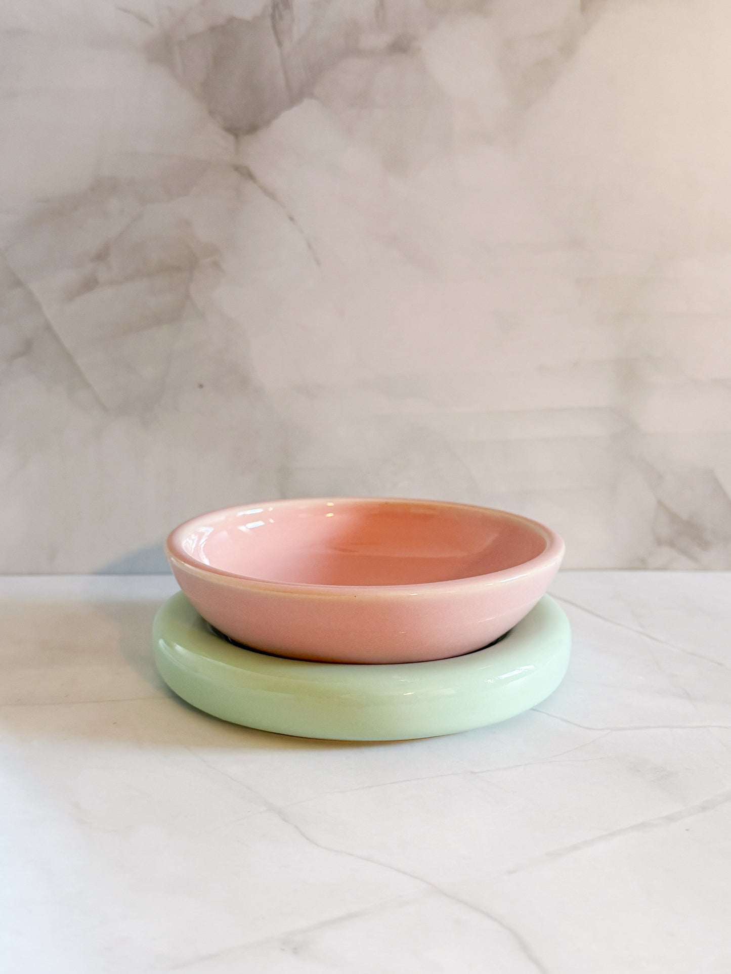 Cat Fika Set in Pink and Mint