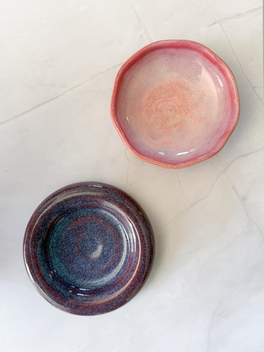 Cat Fika Set in Frosted Pink and Autumn Purple