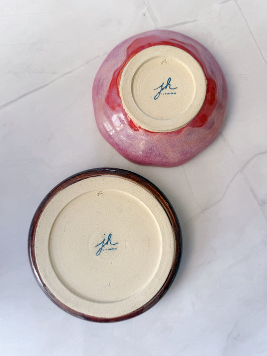 Cat Fika Set in Frosted Pink and Autumn Purple