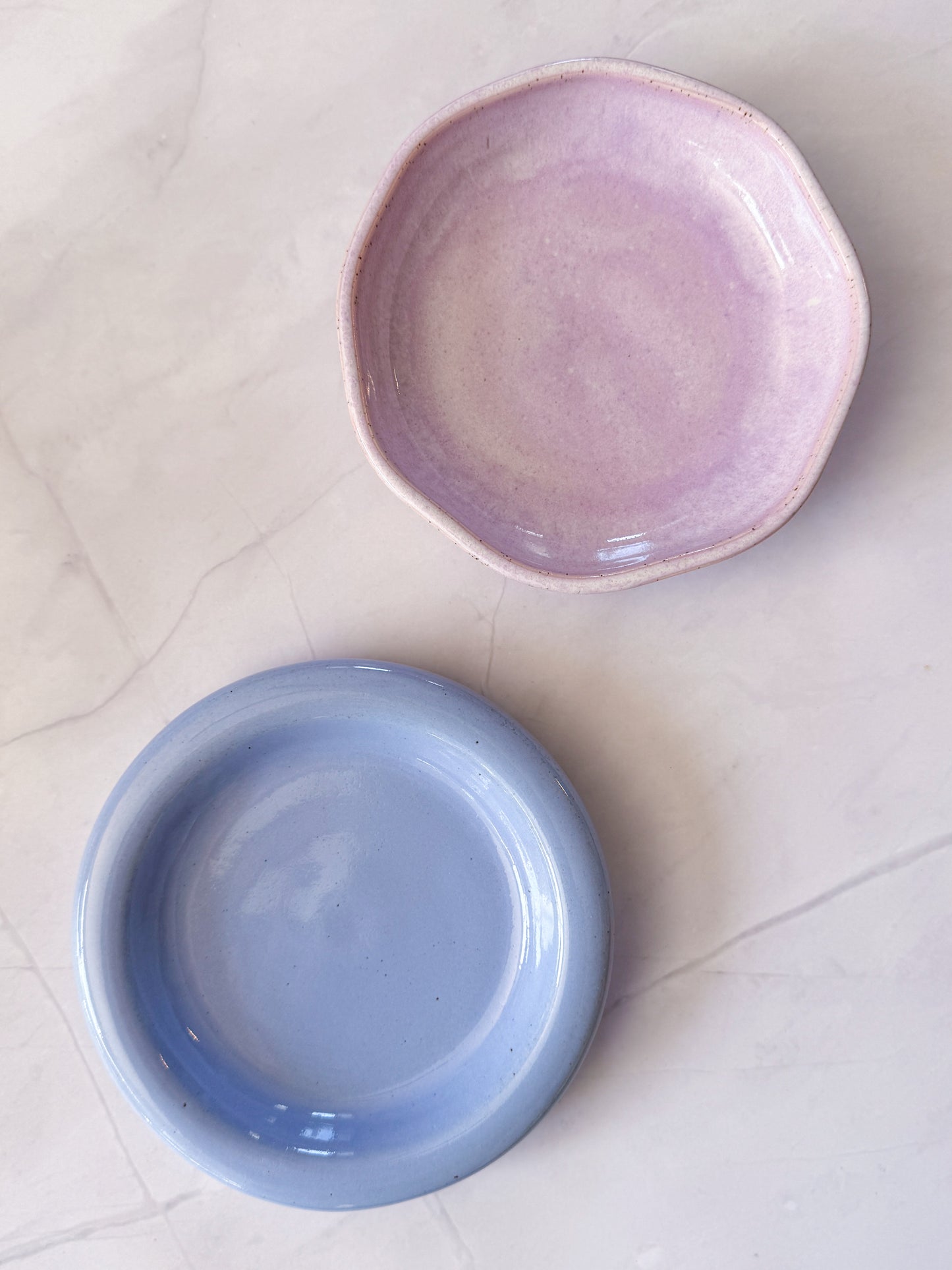 Cat/Petite Pup Fika Set in Lunar Pink and French Blue Lavender