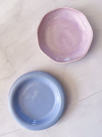 Cat/Petite Pup Fika Set in Lunar Pink and French Blue Lavender