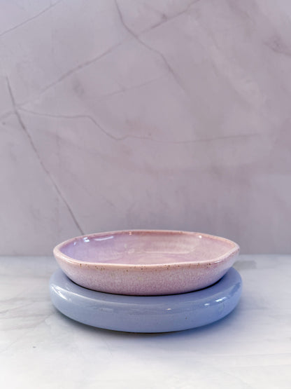 Cat/Petite Pup Fika Set in Lunar Pink and French Blue Lavender