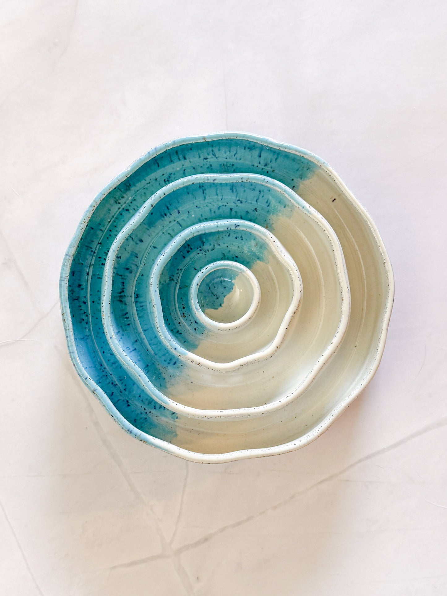 Speckled Turquoise with White Small Slow Feeder