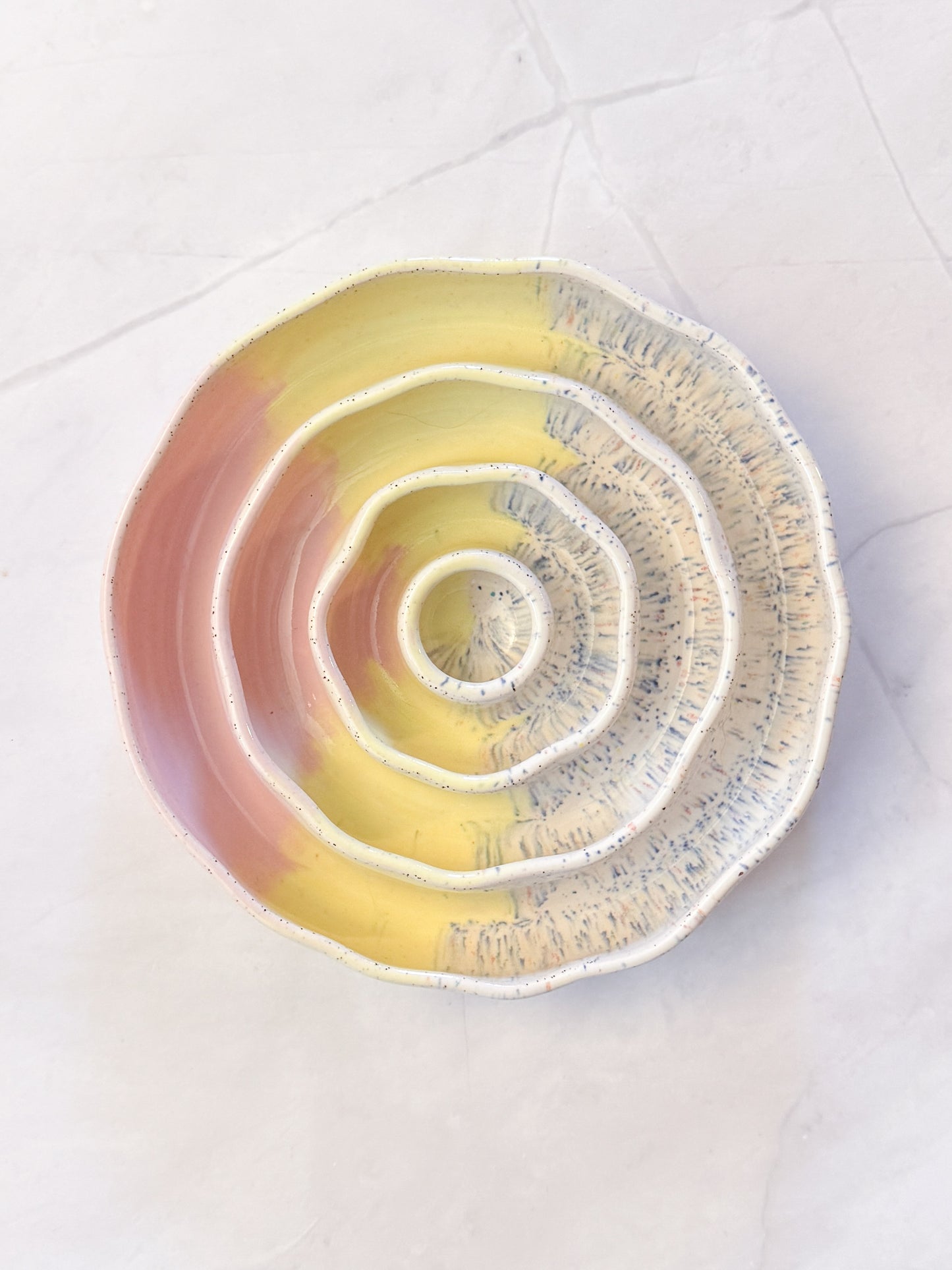 Yellow Pink Confetti Medium Slow Feeder