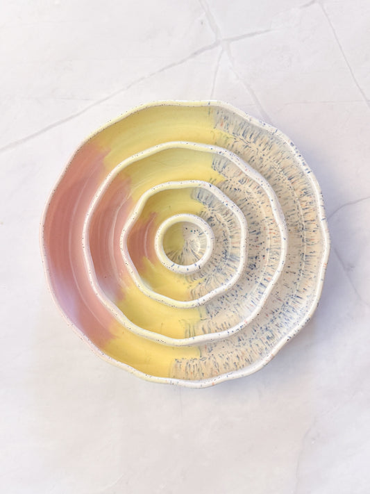Yellow Pink Confetti Medium Slow Feeder