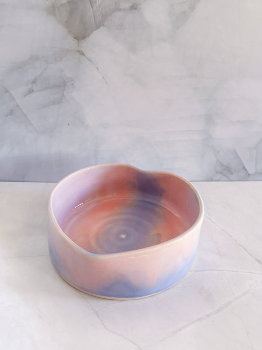 Cotton Candy Dreams Heart Water Bowl