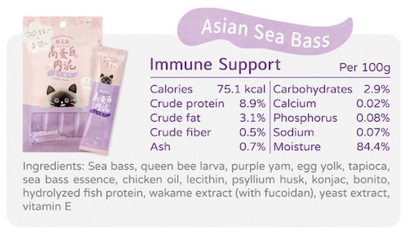 Sea Bass Pureed Stick (4) - Immunity Support