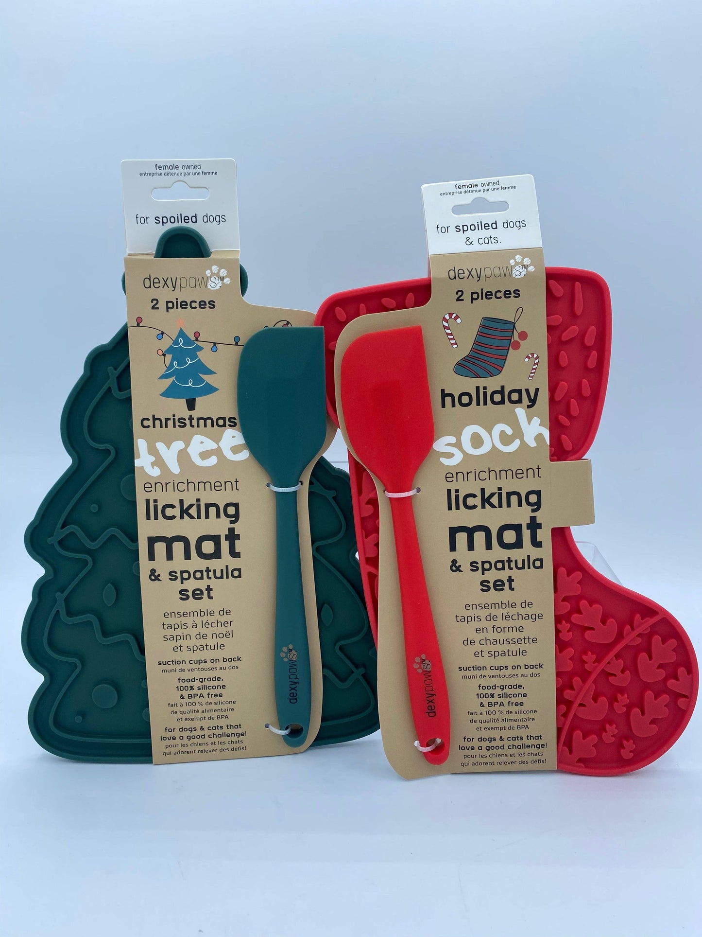 Christmas Tree Lick Mat with Silicone Spatula